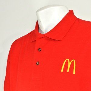 McDONALD'S Fast Food Employee Uniform Polo Shirt Red NEW Size M Medium